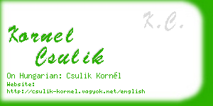 kornel csulik business card